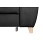 Canapé d'angle convertible en velours luxe 5 places, ASTERIA noir, angle gauche
