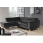 Canapé d'angle convertible en velours luxe 5 places, ASTERIA gris foncé, angle gauche
