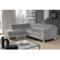 Canapé d'angle convertible en velours luxe 5 places, ASTERIA gris moyen, angle gauche