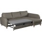 Canapé d'angle convertible en cuir de luxe italien , 5 places CONFORIA, taupe, angle droit