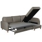 Canapé d'angle convertible en cuir de luxe italien , 5 places CONFORIA, taupe, angle droit