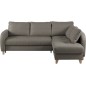 Canapé d'angle convertible en cuir de luxe italien , 5 places CONFORIA, taupe, angle droit