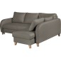 Canapé d'angle convertible en cuir de luxe italien , 5 places CONFORIA, taupe, angle droit
