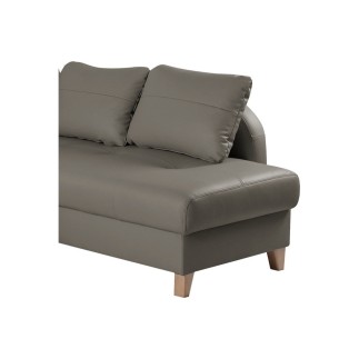 Canapé d'angle convertible en cuir de luxe italien , 5 places CONFORIA, taupe, angle droit