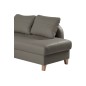 Canapé d'angle convertible en cuir de luxe italien , 5 places CONFORIA, taupe, angle droit