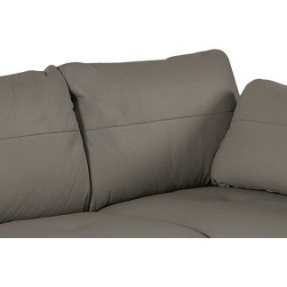 Canapé d'angle convertible en cuir de luxe italien , 5 places CONFORIA, taupe, angle droit