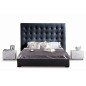 Lit en cuir italien de luxe DODO, noir, 140x190