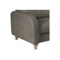 Canapé d'angle convertible en cuir de luxe italien , 5 places CONFORIA, taupe, angle droit