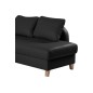 Canapé d'angle convertible en cuir de luxe italien , 5 places CONFORIA, noir, angle droit
