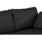 Canapé d'angle convertible en cuir de luxe italien , 5 places CONFORIA, noir, angle droit