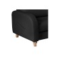 Canapé d'angle convertible en cuir de luxe italien , 5 places CONFORIA, noir, angle droit