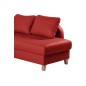 Canapé d'angle convertible en cuir de luxe italien , 5 places CONFORIA, rouge foncé, angle droit