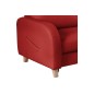 Canapé d'angle convertible en cuir de luxe italien , 5 places CONFORIA, rouge foncé, angle droit