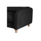 Canapé d'angle convertible en cuir de luxe italien , 5 places CONFORIA, noir, angle gauche