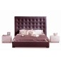 Lit en cuir italien de luxe DODO, chocolat, 140x190