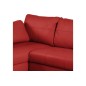 Canapé d'angle convertible en cuir de luxe italien , 5 places CONFORIA, rouge foncé, angle gauche