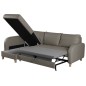 Canapé d'angle convertible en cuir de luxe italien , 5 places CONFORIA, taupe, angle gauche