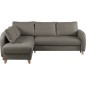 Canapé d'angle convertible en cuir de luxe italien , 5 places CONFORIA, taupe, angle gauche