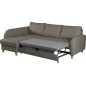Canapé d'angle convertible en cuir de luxe italien , 5 places CONFORIA, taupe, angle gauche