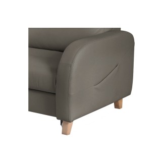 Canapé d'angle convertible en cuir de luxe italien , 5 places CONFORIA, taupe, angle gauche