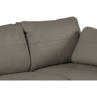 Canapé d'angle convertible en cuir de luxe italien , 5 places CONFORIA, taupe, angle gauche