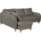 Canapé d'angle convertible en cuir de luxe italien , 5 places CONFORIA, taupe, angle gauche