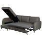 Canapé d'angle convertible en cuir de luxe italien , 5 places CONFORIA, gris foncé, angle gauche