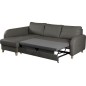 Canapé d'angle convertible en cuir de luxe italien , 5 places CONFORIA, gris foncé, angle gauche