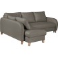 Canapé d'angle convertible en cuir de luxe italien , 5 places CONFORIA, gris foncé, angle gauche