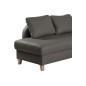 Canapé d'angle convertible en cuir de luxe italien , 5 places CONFORIA, gris foncé, angle gauche