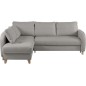 - Canapé d'angle convertible en cuir de luxe italien , 5 places CONFORIA, gris clair, angle gauche