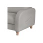 - Canapé d'angle convertible en cuir de luxe italien , 5 places CONFORIA, gris clair, angle gauche