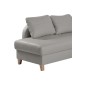 - Canapé d'angle convertible en cuir de luxe italien , 5 places CONFORIA, gris clair, angle gauche