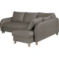 Canapé d'angle convertible en cuir de luxe italien , 5 places CONFORIA, gris foncé, angle droit