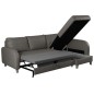 Canapé d'angle convertible en cuir de luxe italien , 5 places CONFORIA, gris foncé, angle droit