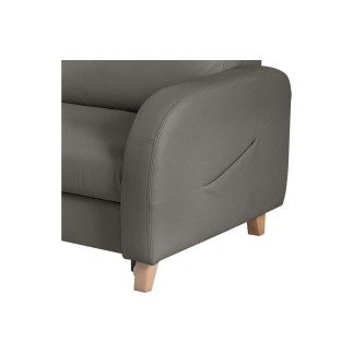 Canapé d'angle convertible en cuir de luxe italien , 5 places CONFORIA, gris foncé, angle droit