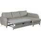 Canapé d'angle convertible en cuir de luxe italien , 5 places CONFORIA, gris clair, angle droit