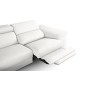 - Canapé d'angle relax en 100% tout cuir épais de luxe italien avec relax électrique, 5/6 places KASTER, blanc cassé, angle gauc