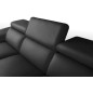 Canapé d'angle relax en 100% tout cuir épais de luxe italien avec relax électrique, 5/6 places KASTER, noir, angle gauche
