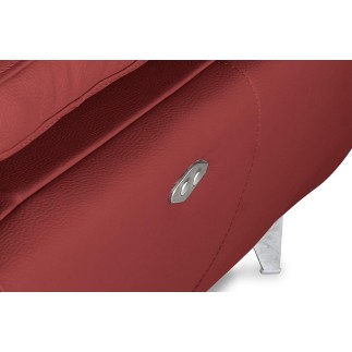 Canapé d'angle relax en 100% tout cuir épais de luxe italien avec relax électrique, 5/6 places KASTER, rouge bordeaux, angle gau