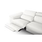 Canapé d'angle relax en 100% tout cuir épais de luxe italien avec relax électrique, 5/6 places KASTER, blanc cassé, angle droit
