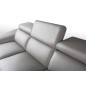Canapé d'angle relax en 100% tout cuir épais de luxe italien avec relax électrique, 5/6 places KASTER, gris clair, angle droit
