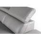 Canapé d'angle relax en 100% tout cuir épais de luxe italien avec relax électrique, 5/6 places KASTER, gris clair, angle droit
