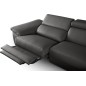 Canapé d'angle relax en 100% tout cuir épais de luxe italien avec relax électrique, 5/6 places KASTER, anthracite, angle droit