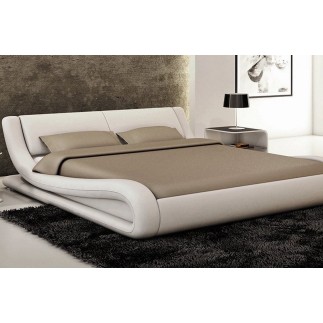 Lit en cuir italien de luxe DREAM, blanc, 140x190