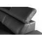 Canapé d'angle relax en 100% tout cuir épais de luxe italien avec relax électrique, 5/6 places KASTER, anthracite, angle droit