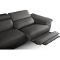 Canapé d'angle relax en 100% tout cuir épais de luxe italien avec relax électrique, 5/6 places KASTER, anthracite, angle gauche