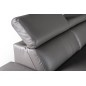 Canapé d'angle relax en 100% tout cuir épais de luxe italien avec relax électrique, 5/6 places KASTER, taupe, angle gauche