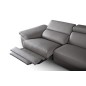 Canapé d'angle relax en 100% tout cuir épais de luxe italien avec relax électrique, 5/6 places KASTER, taupe, angle droit