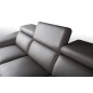 Canapé d'angle relax en 100% tout cuir épais de luxe italien avec relax électrique, 5/6 places KASTER, taupe, angle droit